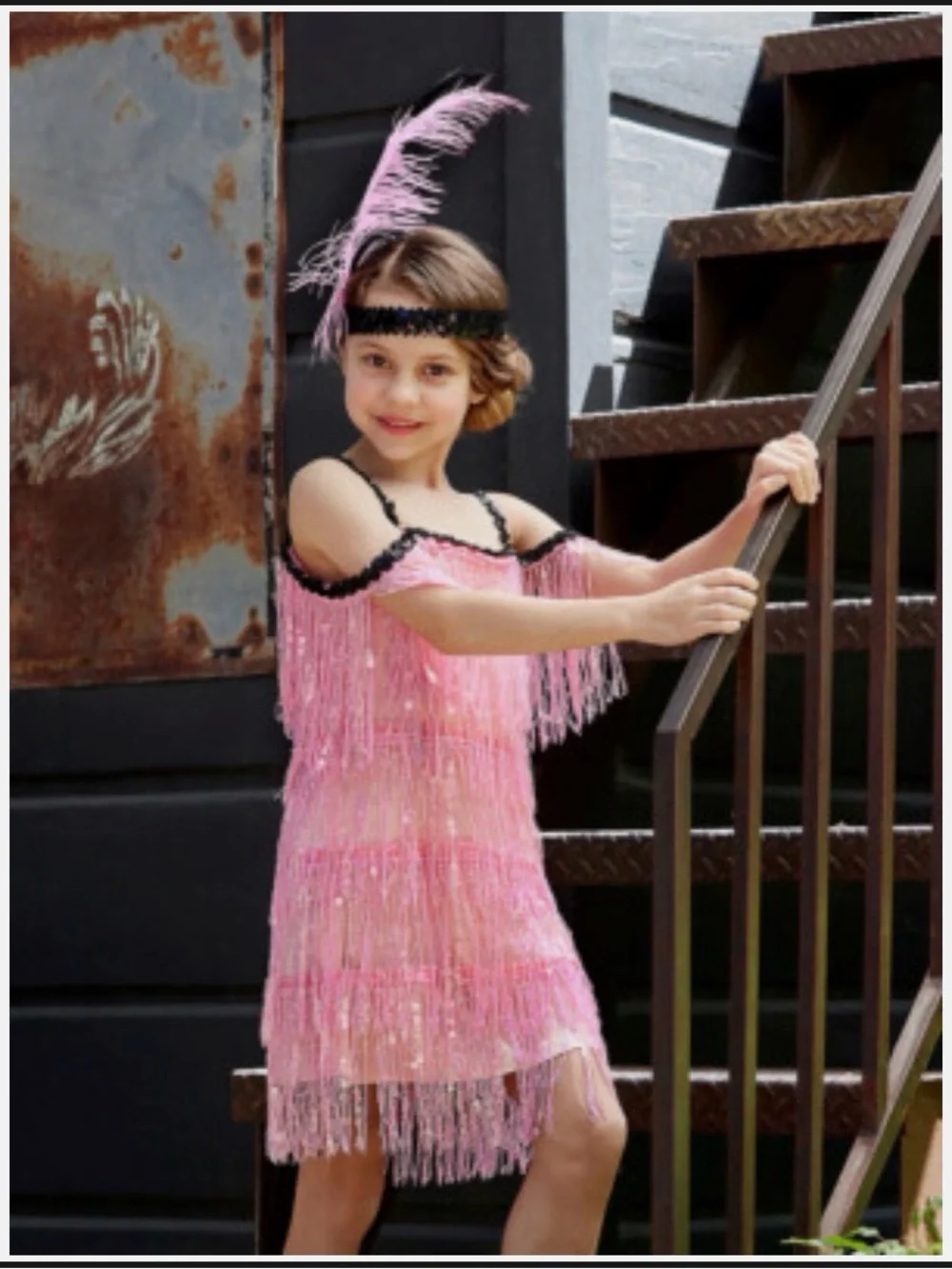 Chasing Fireflies Pink Fringe Flapper Dress